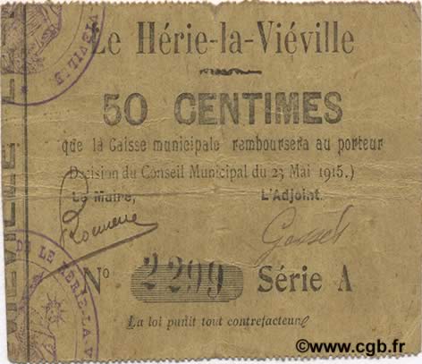 50 Centimes FRANCE regionalismo e varie  1915 JP.02-1165 BB