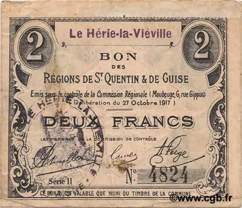2 Francs FRANCE regionalismo e varie  1917 JP.02-1172SQG BB