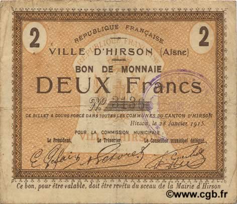 2 Francs FRANCE régionalisme et divers  1915 JP.02-1179 TB+