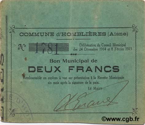2 Francs FRANCE regionalismo y varios  1915 JP.02-1222 MBC