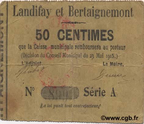 50 Centimes FRANCE régionalisme et divers  1915 JP.02-1261 TTB