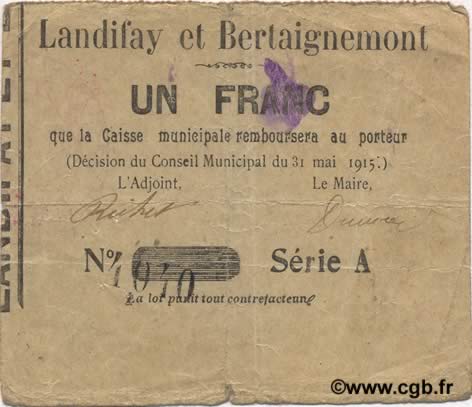 1 Franc FRANCE regionalism and miscellaneous  1915 JP.02-1267 VF