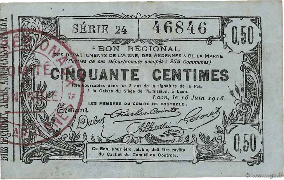 50 Centimes FRANCE regionalismo e varie  1916 JP.02-1308 BB