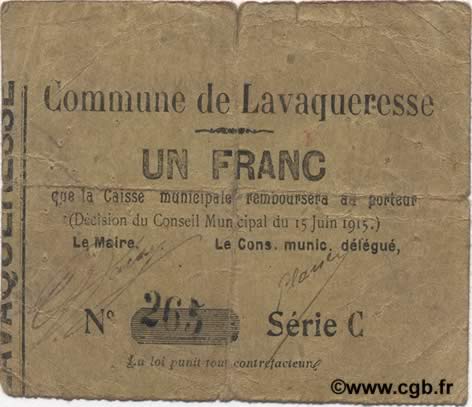 1 Franc FRANCE regionalism and miscellaneous  1915 JP.02-1321 F
