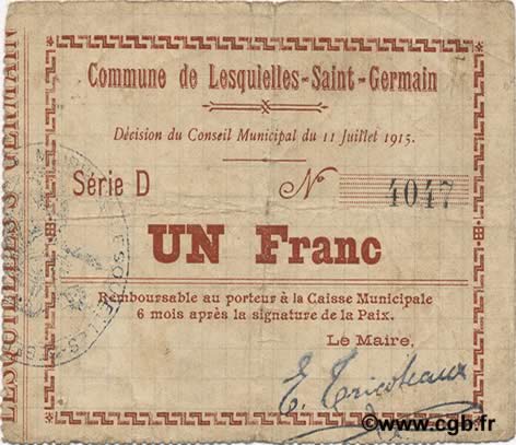 1 Franc FRANCE regionalismo y varios  1915 JP.02-1362 BC+