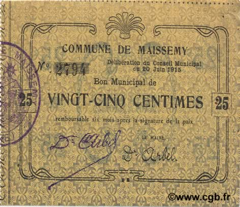 25 Centimes FRANCE regionalism and miscellaneous  1915 JP.02-1418 VF