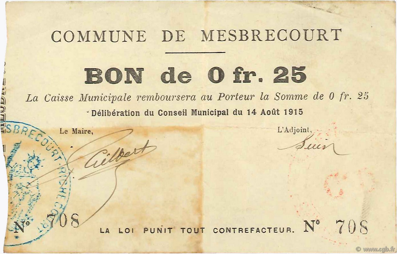 25 Centimes FRANCE regionalismo y varios  1915 JP.02-1485 MBC
