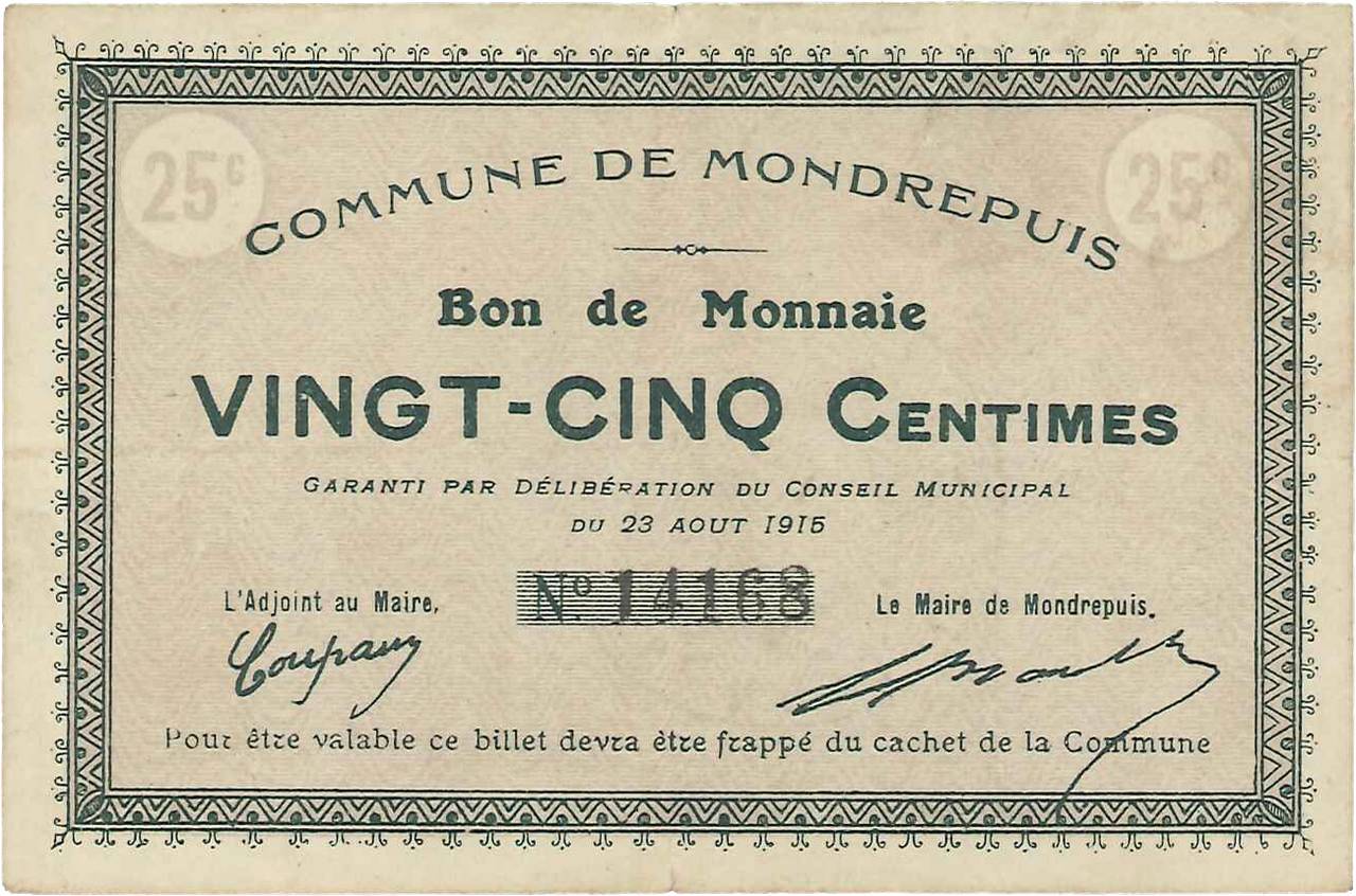 25 Centimes FRANCE regionalismo e varie  1915 JP.02-1528 BB
