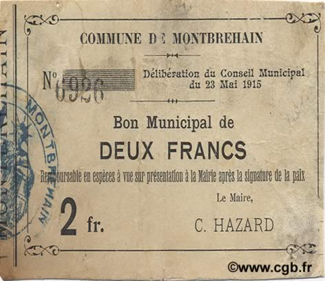 2 Francs FRANCE regionalism and various  1915 JP.02-1549 VF+