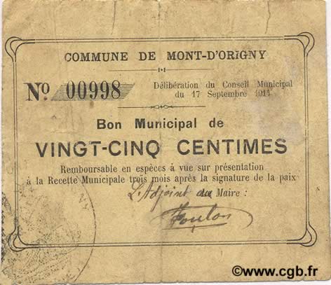 25 Centimes FRANCE regionalismo e varie  1914 JP.02-1565v MB