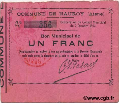 1 Franc FRANCE regionalism and various  1914 JP.02-1622 VF