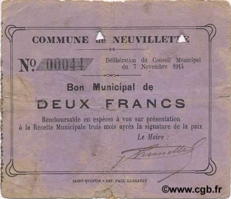 2 Francs FRANCE regionalism and various  1914 JP.02-1657 F