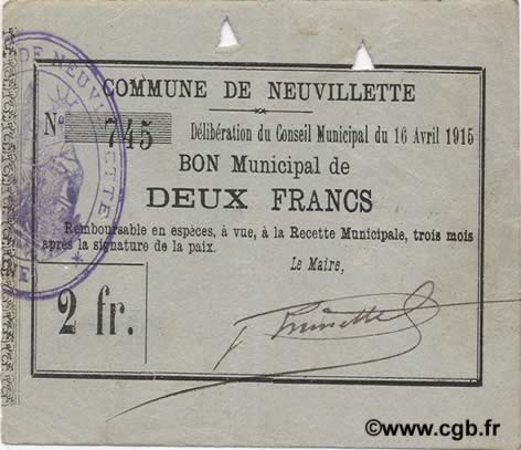 2 Francs FRANCE regionalism and various  1915 JP.02-1662 VF
