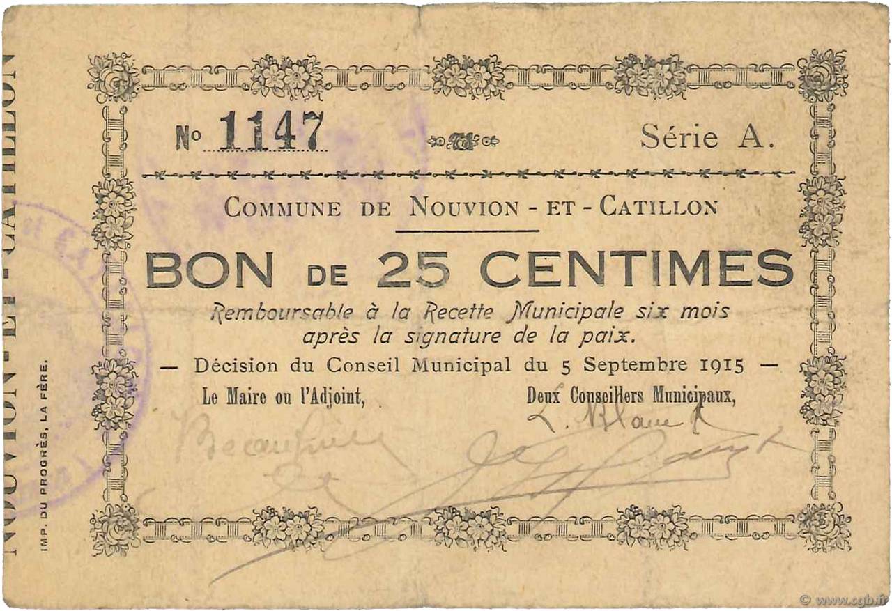25 Centimes FRANCE regionalismo y varios  1915 JP.02-1689 BC+