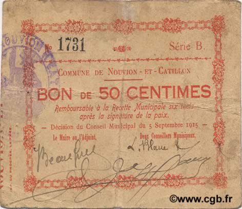 50 Centimes FRANCE Regionalismus und verschiedenen  1915 JP.02-1690 S