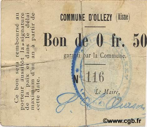 50 Centimes FRANCE regionalism and various  1916 JP.02-1714v F
