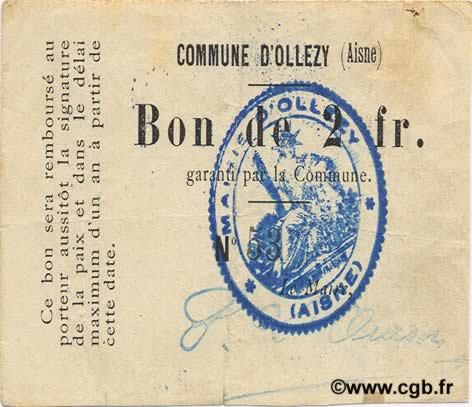 2 Francs FRANCE regionalismo e varie  1916 JP.02-1716 BB