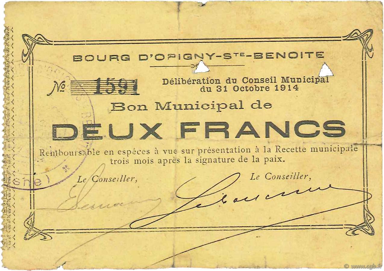 2 Francs FRANCE regionalismo y varios  1914 JP.02-1727 BC+