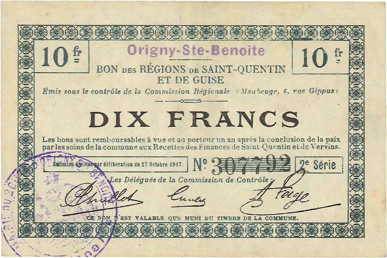 10 Francs FRANCE regionalismo y varios  1917 JP.02-1733v MBC