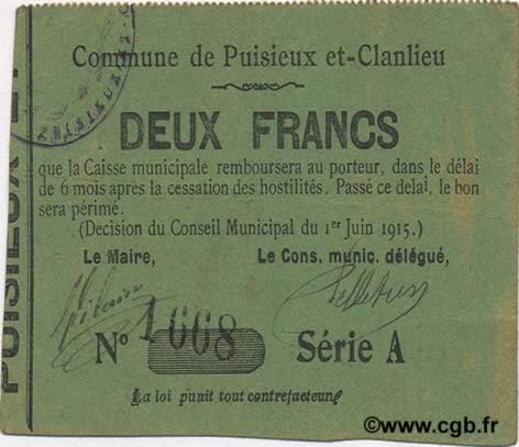 2 Francs FRANCE regionalism and various  1915 JP.02-1849 VF