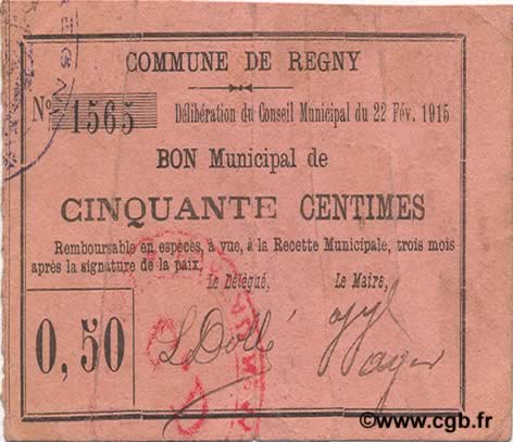 50 Centimes FRANCE Regionalismus und verschiedenen  1915 JP.02-1889 S