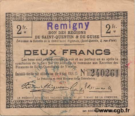 2 Francs FRANCE regionalismo e varie  1916 JP.02-1916.SQG BB