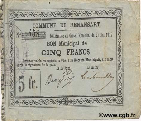 5 Francs FRANCE regionalismo y varios  1915 JP.02-1921 BC+