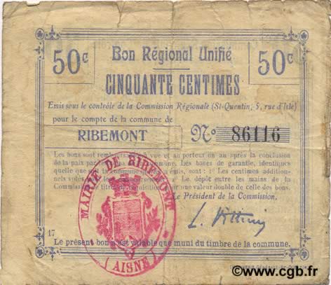 50 Centimes FRANCE Regionalismus und verschiedenen  1916 JP.02-1940.BRU S