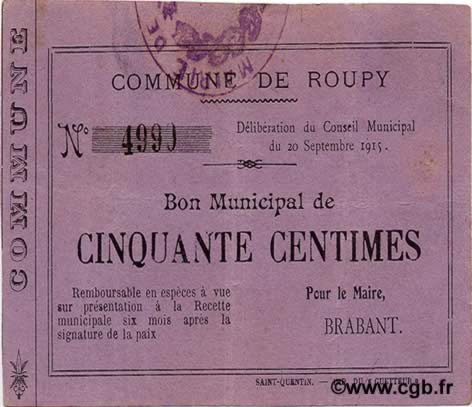 50 Centimes FRANCE regionalismo y varios  1915 JP.02-1956 MBC