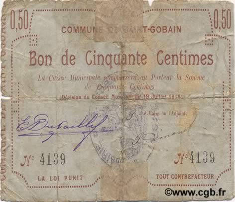 50 Centimes FRANCE Regionalismus und verschiedenen  1915 JP.02-2007 SGE