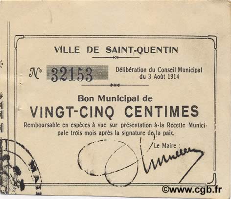 25 Centimes FRANCE regionalismo e varie  1914 JP.02-2028 SPL