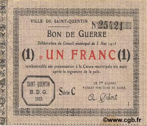 1 Franc FRANCE Regionalismus und verschiedenen  1915 JP.02-2062 SS