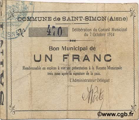 1 Franc FRANCE regionalism and miscellaneous  1914 JP.02-2100 VF-