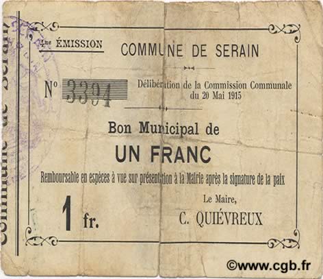 1 Franc FRANCE regionalism and miscellaneous  1915 JP.02-2160 VG