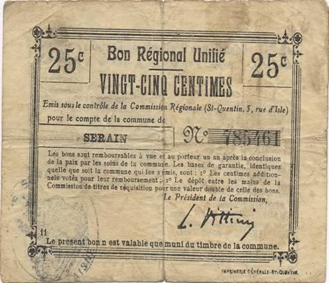 25 Centimes FRANCE regionalism and miscellaneous  1916 JP.02-2168.BRU F