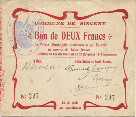 2 Francs FRANCE regionalism and various  1914 JP.02-2177 VF