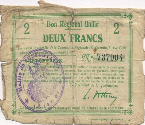 2 Francs FRANCE regionalism and various  1916 JP.02-2211.BRU P