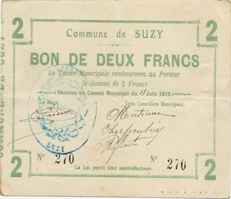 2 Francs FRANCE regionalismo e varie  1915 JP.02-2216 BB