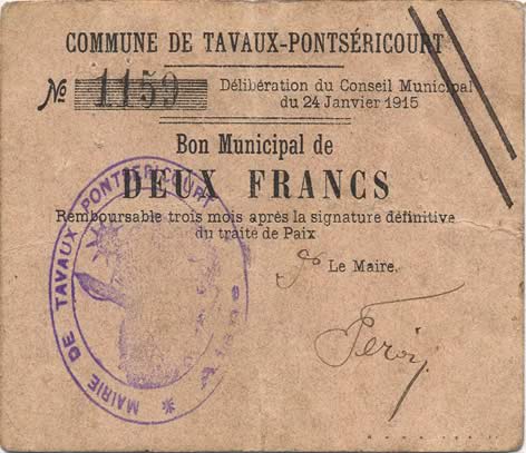 2 Francs FRANCE regionalismo y varios  1915 JP.02-2222 BC