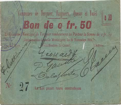 50 Centimes FRANCE regionalism and miscellaneous  1914 JP.02-2231 F+
