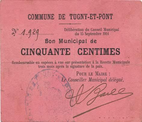 50 Centimes FRANCE régionalisme et divers  1914 JP.02-2302 TTB+