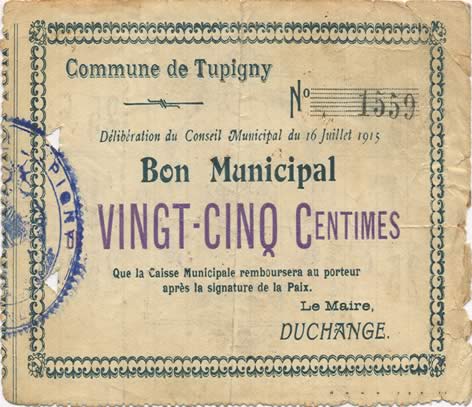 25 Centimes FRANCE Regionalismus und verschiedenen  1915 JP.02-2311 S