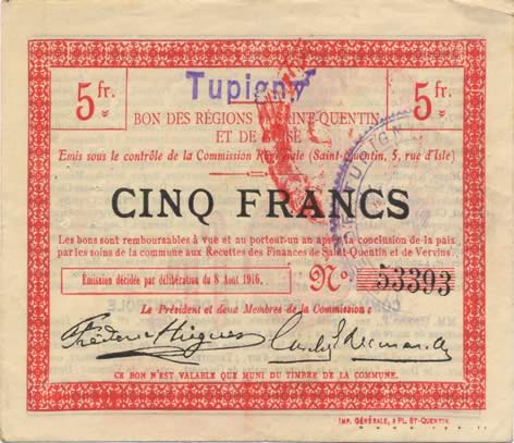 5 Francs FRANCE regionalism and miscellaneous  1916 JP.02-2317.SQG VF
