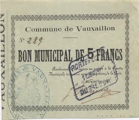 5 Francs FRANCE regionalismo y varios  1916 JP.02-2347 MBC