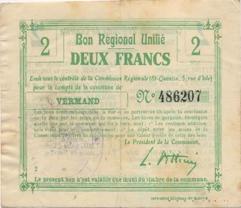 2 Francs FRANCE regionalismo e varie  1916 JP.02-2385.BRU BB