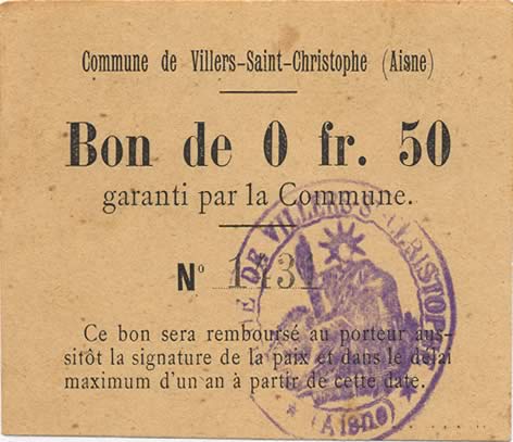 50 Centimes FRANCE regionalismo y varios  1916 JP.02-2425 MBC