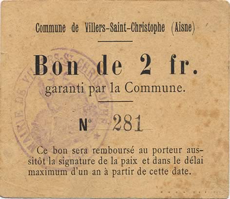 2 Francs FRANCE regionalism and various  1916 JP.02-2427 VF