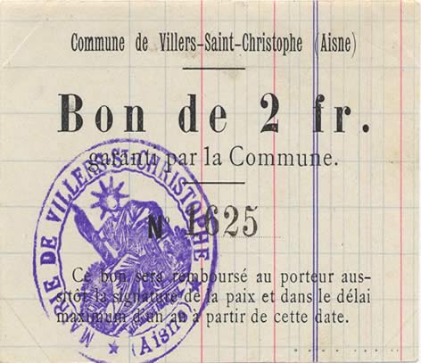 2 Francs FRANCE regionalism and miscellaneous  1916 JP.02-2443 AU