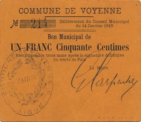 1,50 Franc FRANCE regionalismo e varie  1915 JP.02-2451 AU