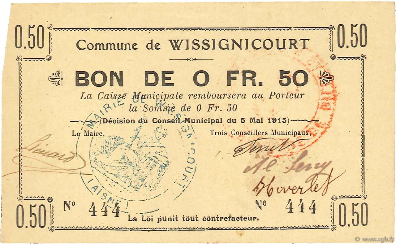 50 Centimes FRANCE regionalismo e varie  1915 JP.02-2466 SPL